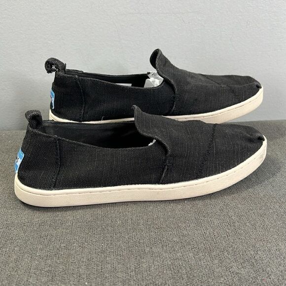 TOMS Black Linen-Like Slip on Size 7 - Picture 3 of 6